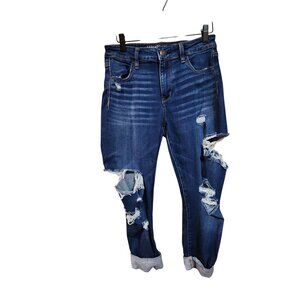 American Eagle Outfitters Hi-Rise Jegging Distressed Cropped Jeans Womens Size 8